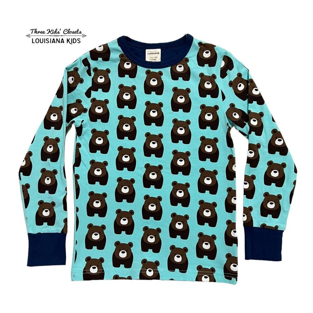 Maxomorra Sz 122/128 (7-8Y) Organic Grizzly Bear Shirt